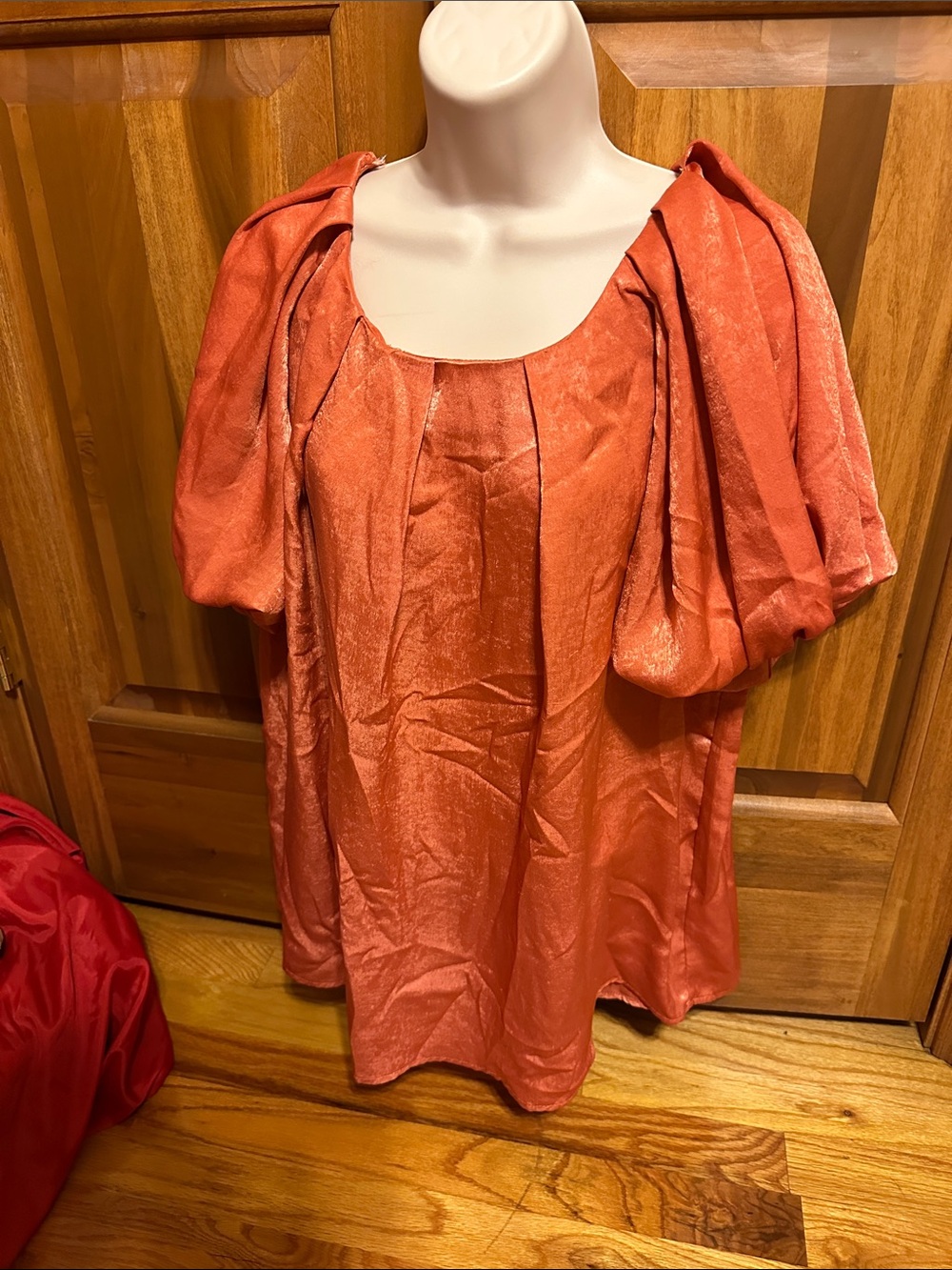 Umgee Burnt Orange Puff-Sleeve Blouse